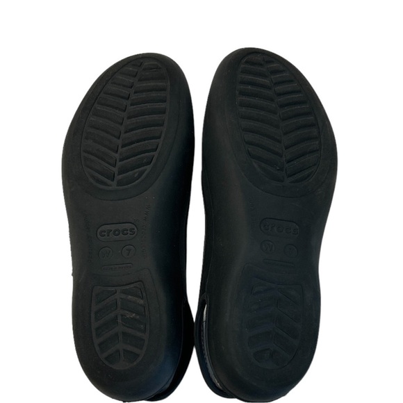 Crocs Olivia Black Jeweled Slingbacks Slip On Ballet Flats Rubber Size 7 - Picture 8 of 9